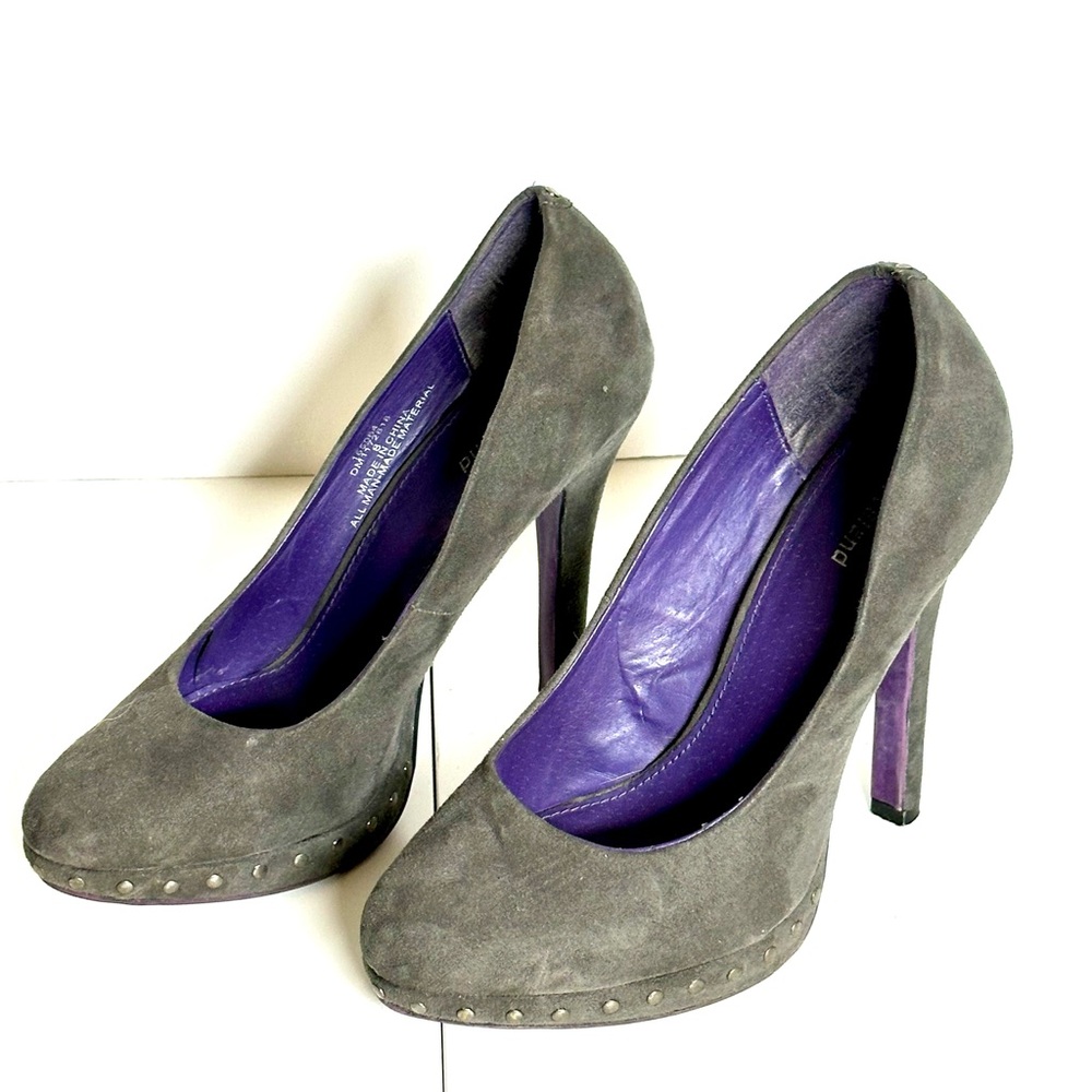 Graceland Faux Suede Platform Stilettos with Studs